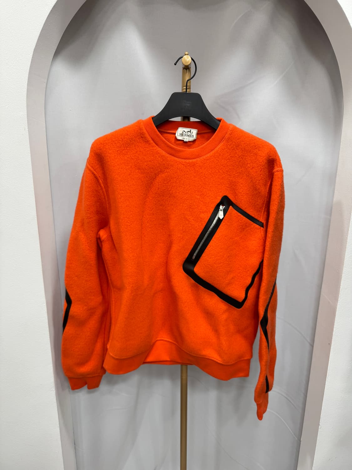 백화점판 에르메스 레더 패치 디테일 캐시미어 니트 M  상품이미지1