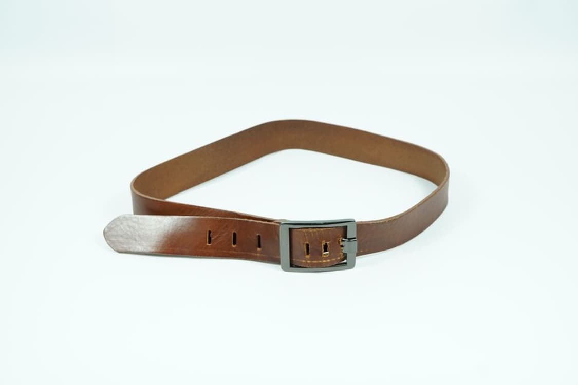 아메카지 워크웨어 리얼 레더 브라운 벨트 상품이미지4