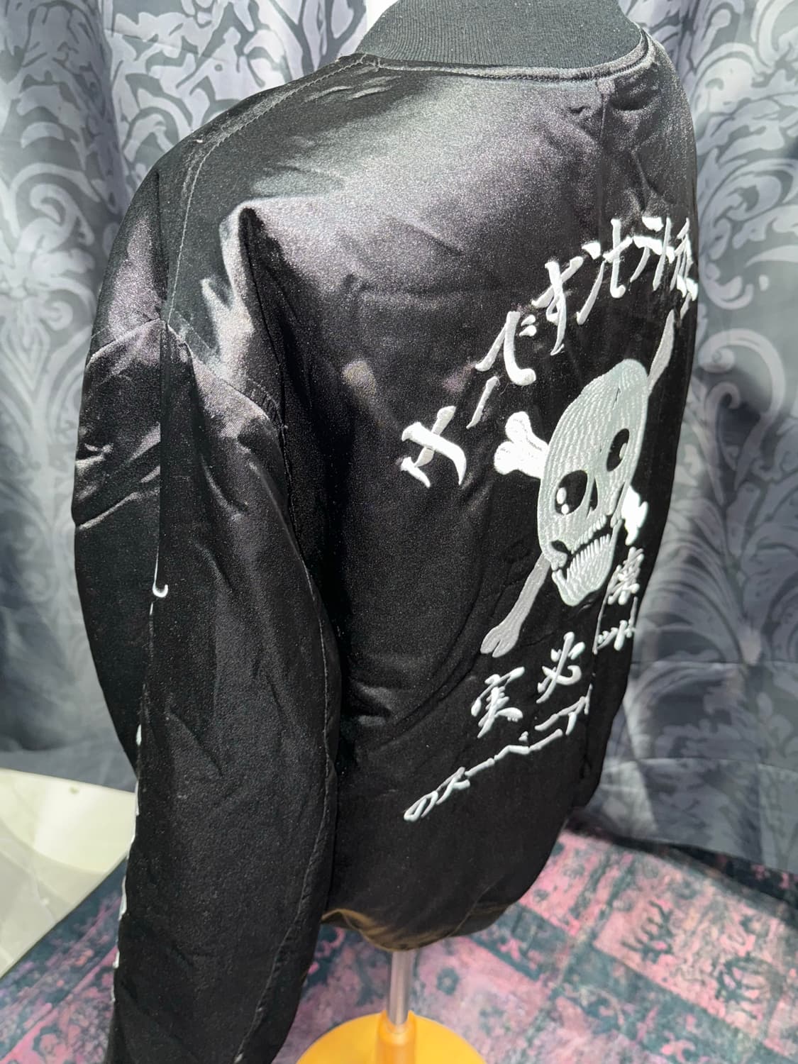 펑키 해골 자수 붐버자켓 상품이미지2