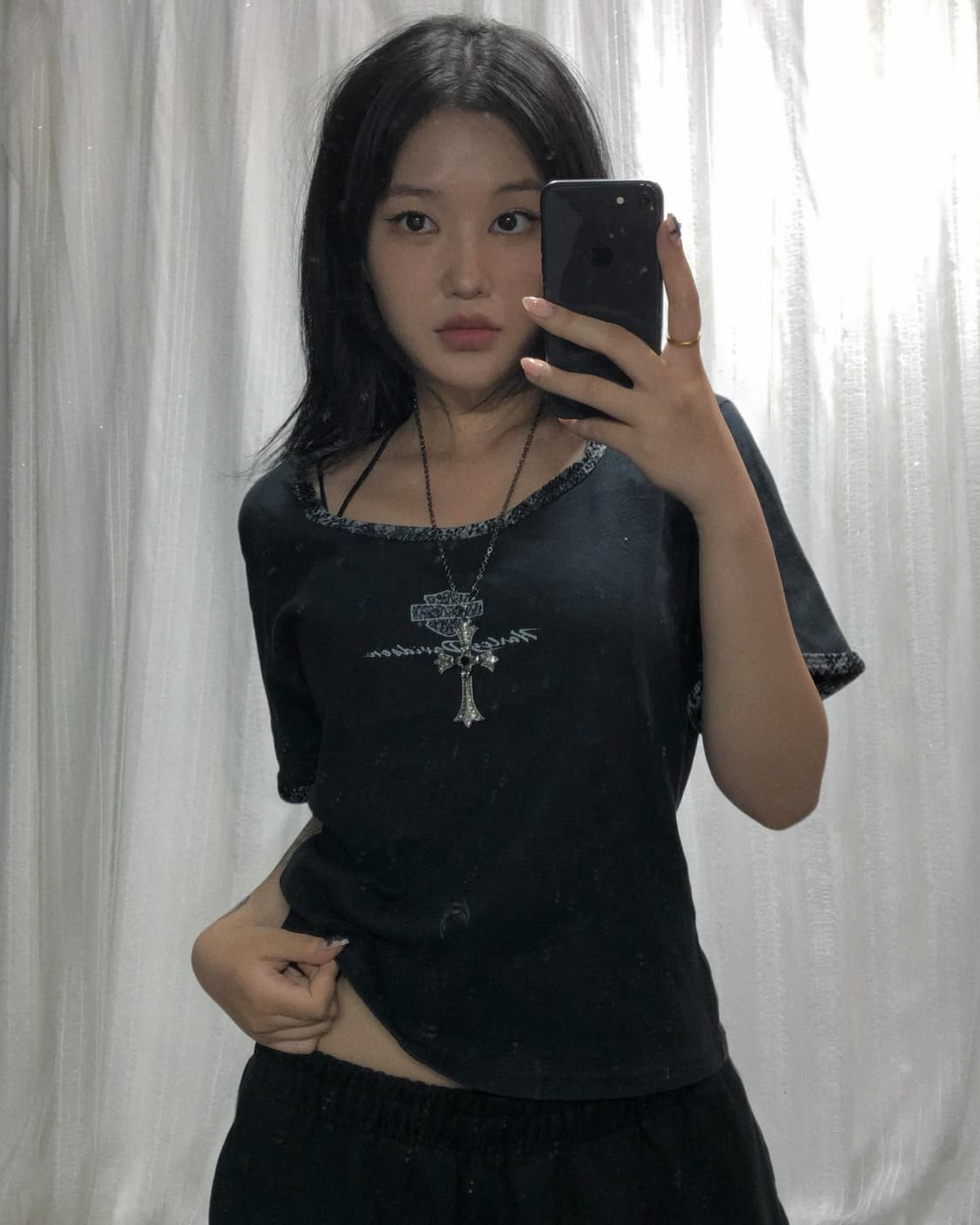 할리데이비슨 블랙 파이톤 반팔 탑 상품이미지1