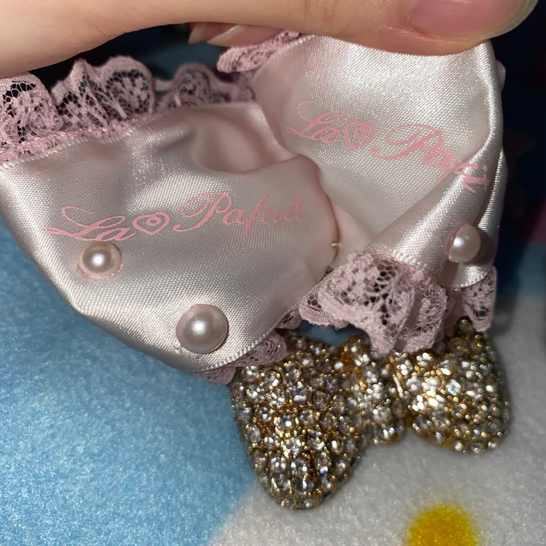 la pafait 라파페 개대장 히메갸루 리본 목걸이/빈티지 마즈 다이아 상품이미지3