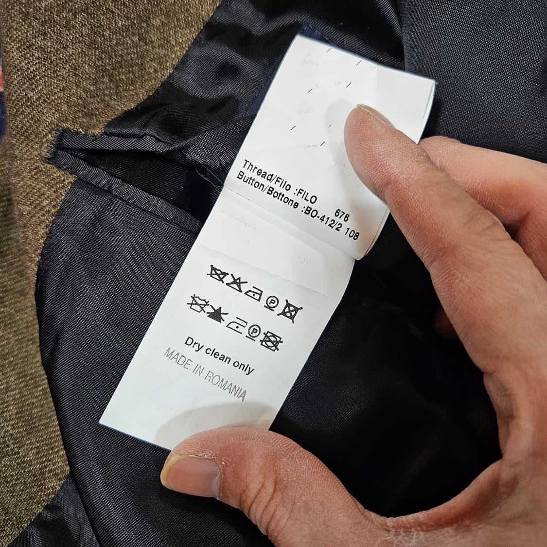 맨온더분 캐시미어 울 혼방 3버튼 헤링본 블레이저 46 상품이미지9