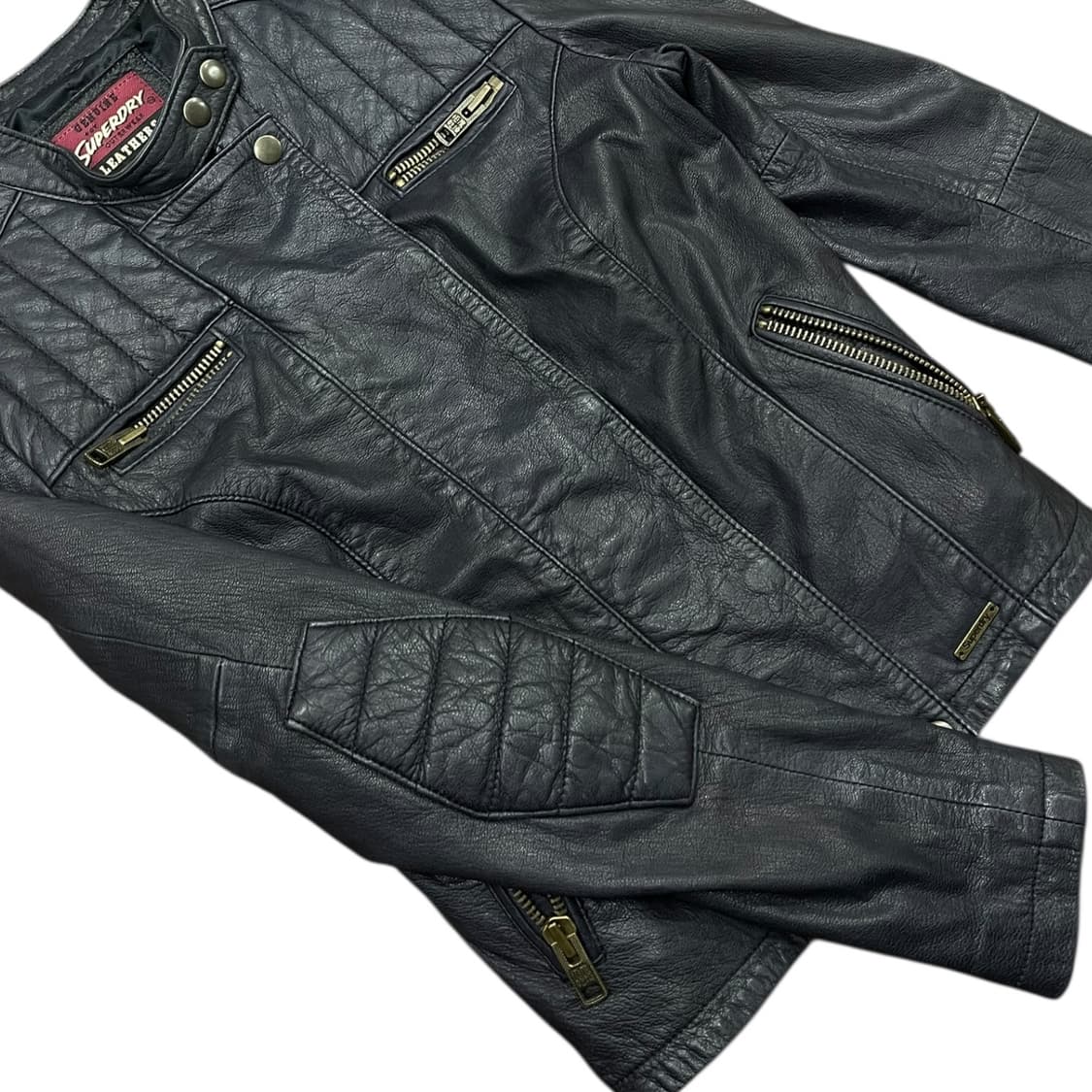 슈퍼드라이 바이커 레더 자켓 상품이미지6