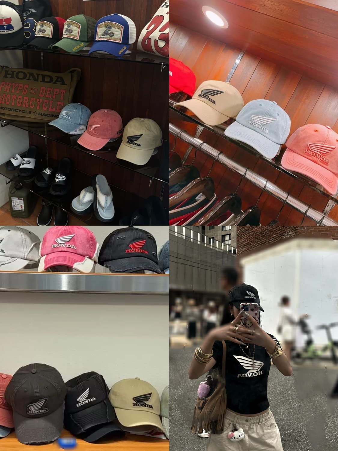 베이지 혼다 모토사이클 볼캡 모자 Wing logo Pigment Cap 상품이미지2