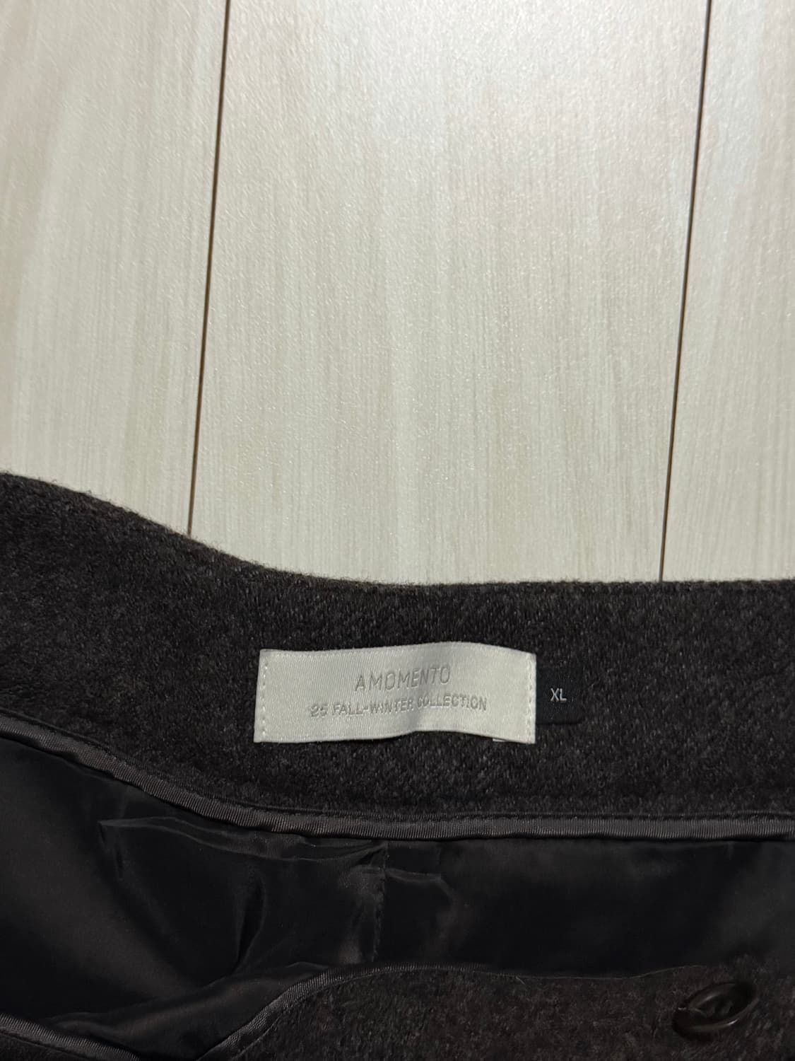 25FW 아모멘토 울 셔링 팬츠 다크브라운 XL 상품이미지5