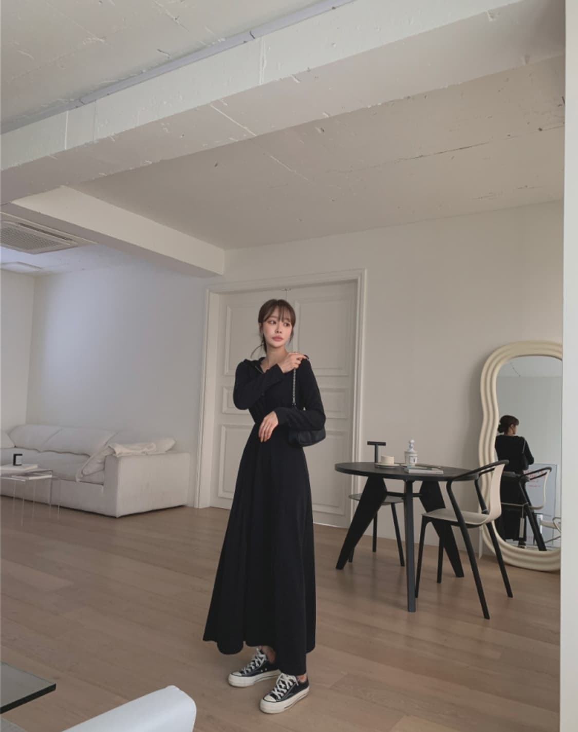 데얼쉬이즈 롱 후드 원피스 상품이미지4