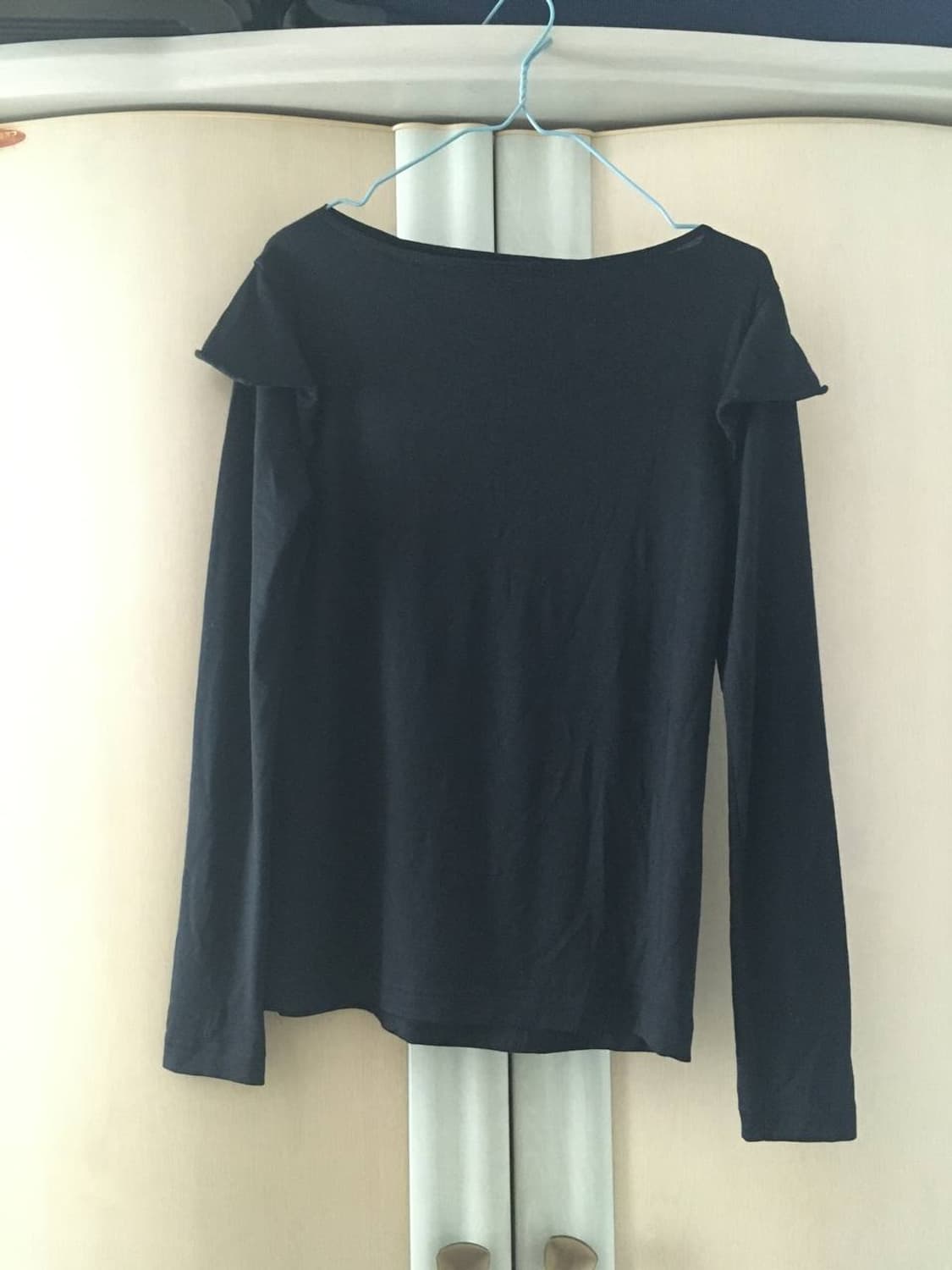 일본빈티지 블랙 프릴 레이어드 긴팔 티셔츠 상품이미지1