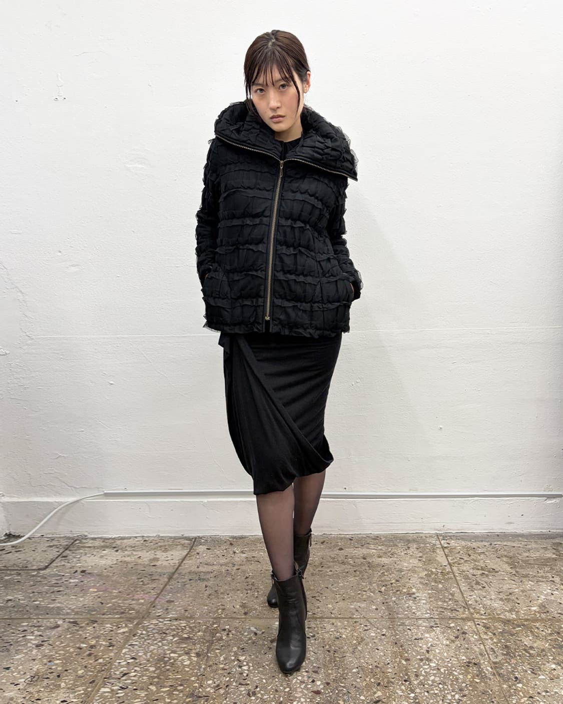 빈티지 레이스 트리밍 하이넥 자켓 상품이미지8