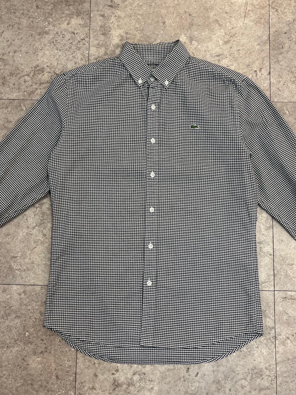 라코스테 깅엄 체크 셔츠 블랙 M #csz3470 상품이미지4