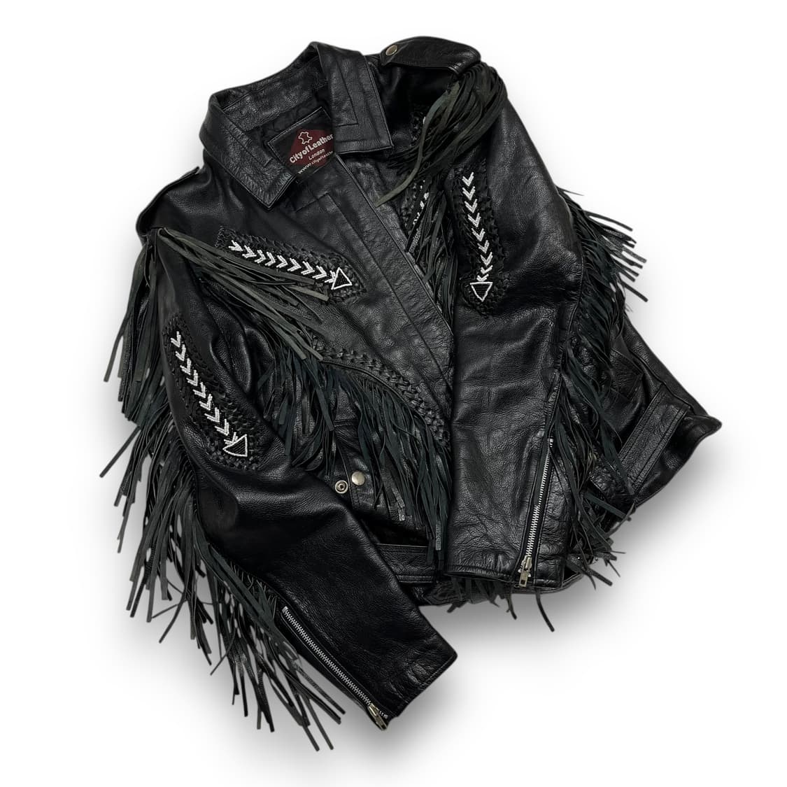 City Leather 90s 웨스턴 아카이브 프린지 라이더 자켓 상품이미지4