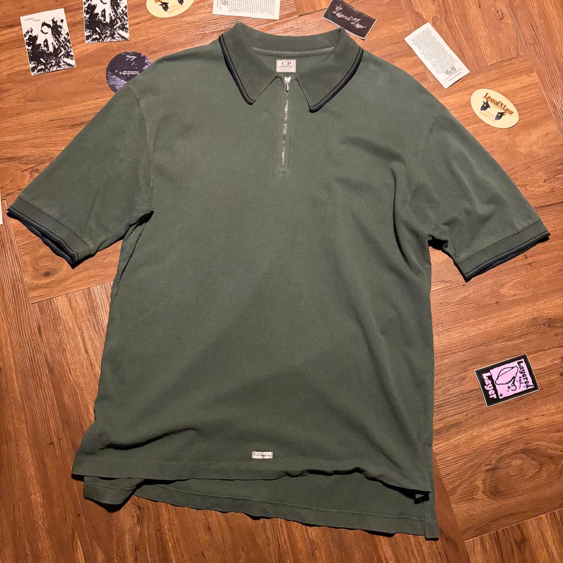 90S CP COMPANY 리리 집업 폴로 셔츠 L 상품이미지3