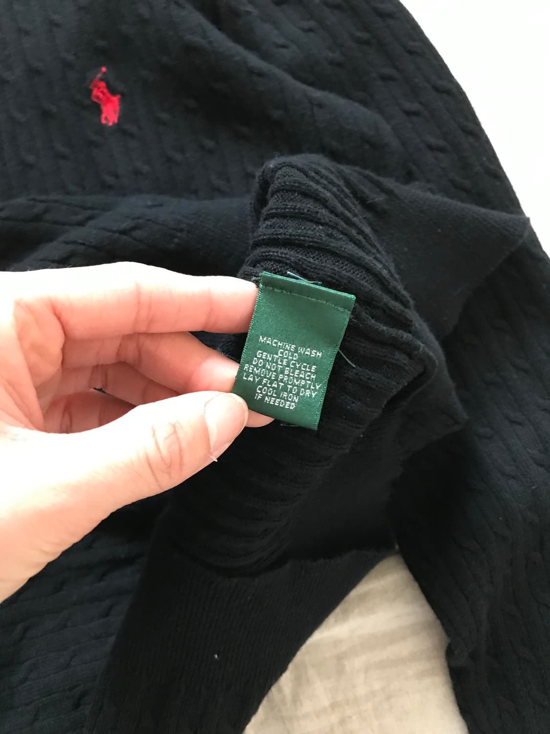 로렌 랄프로렌 포니 로고 카라 블랙 니트 상품이미지8