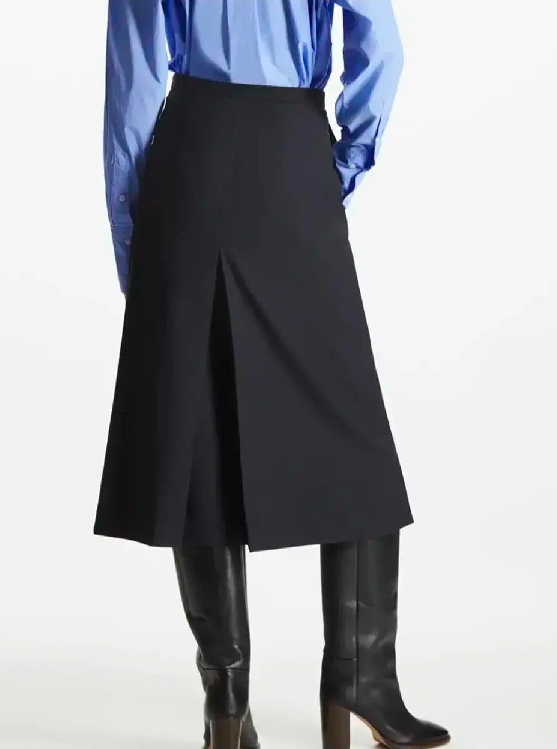 COS 플래티드 플리츠 울 미디 스커트 Eur34 상품이미지7