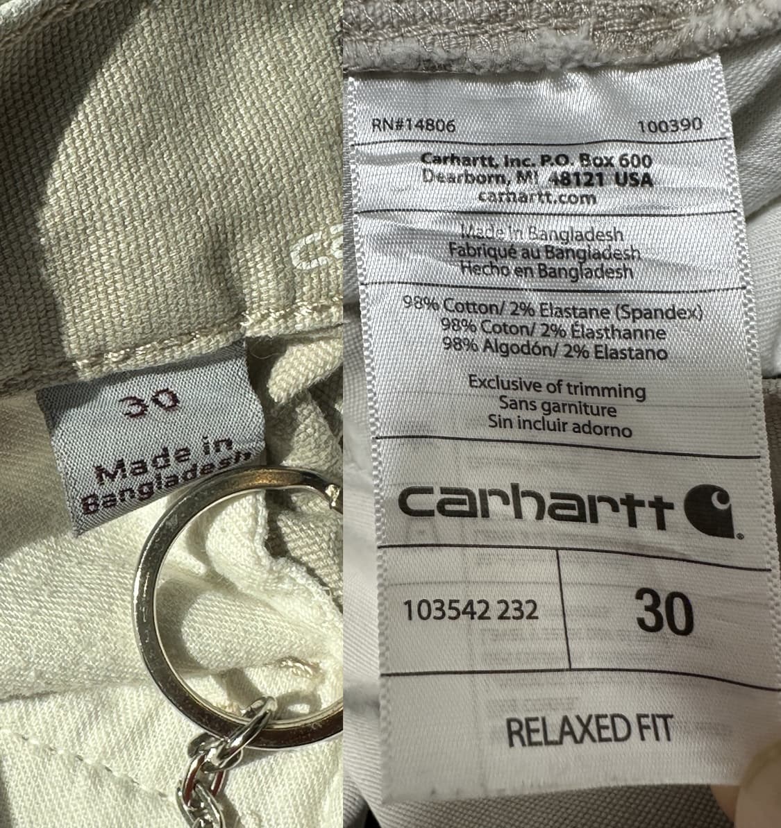 칼하트 릭비 카고 쇼츠 릴렉스핏 30 상품이미지7