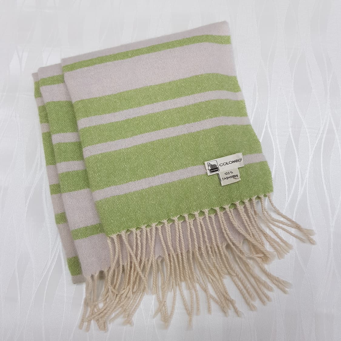 콜롬보 COLOMBO 100% 캐시미어 스트라이프 머플러 상품이미지5