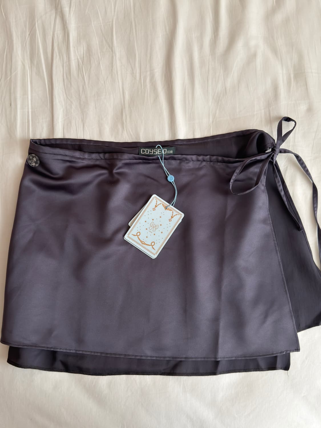 코이세이오038 SATIN WRAP SKIRT CHARCOAL 상품이미지2