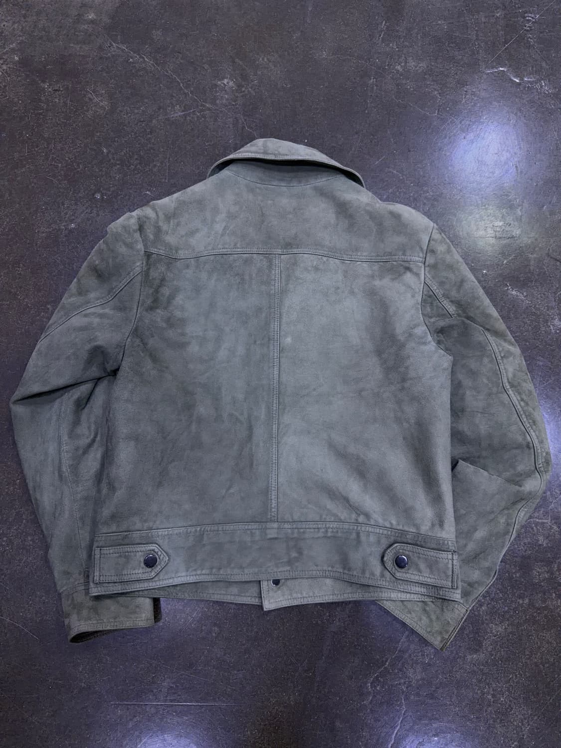 시스템옴므 염소가죽 스웨이드 트러커 자켓 카키 95 상품이미지2