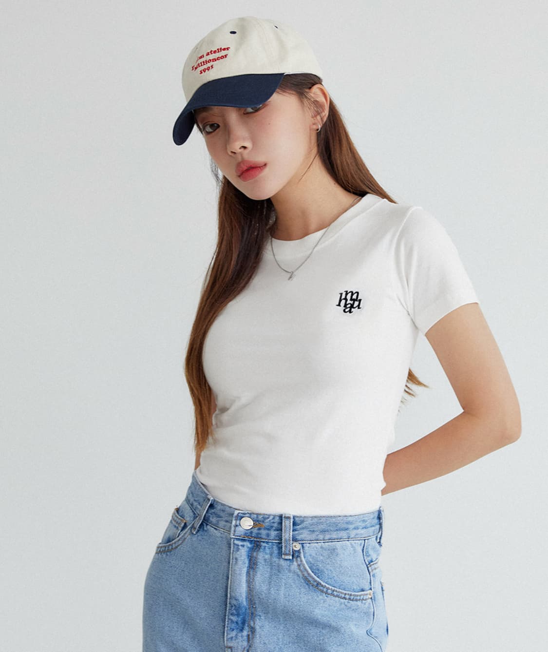 무아무아 스티치로고 베이직 티셔츠  상품이미지3