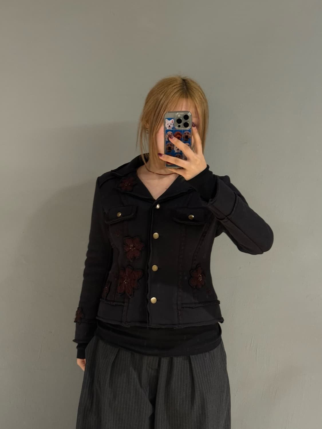 flower patch point stitch detail jacket 상품이미지1