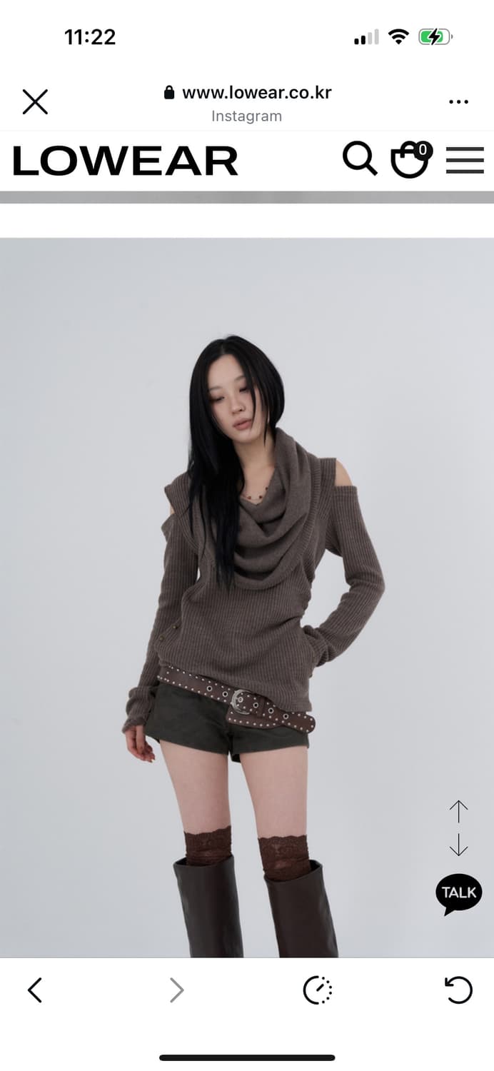 로웨어 cawl neck hood slit stud knit 상품이미지2