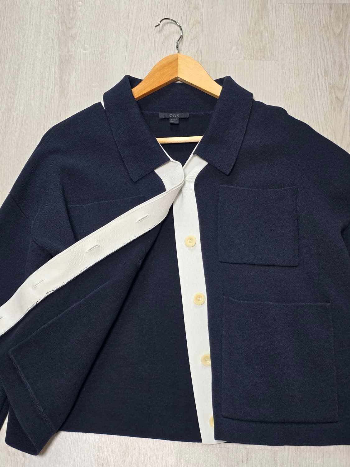코스 COS 네이비 투톤 가디건 재킷 상품이미지5