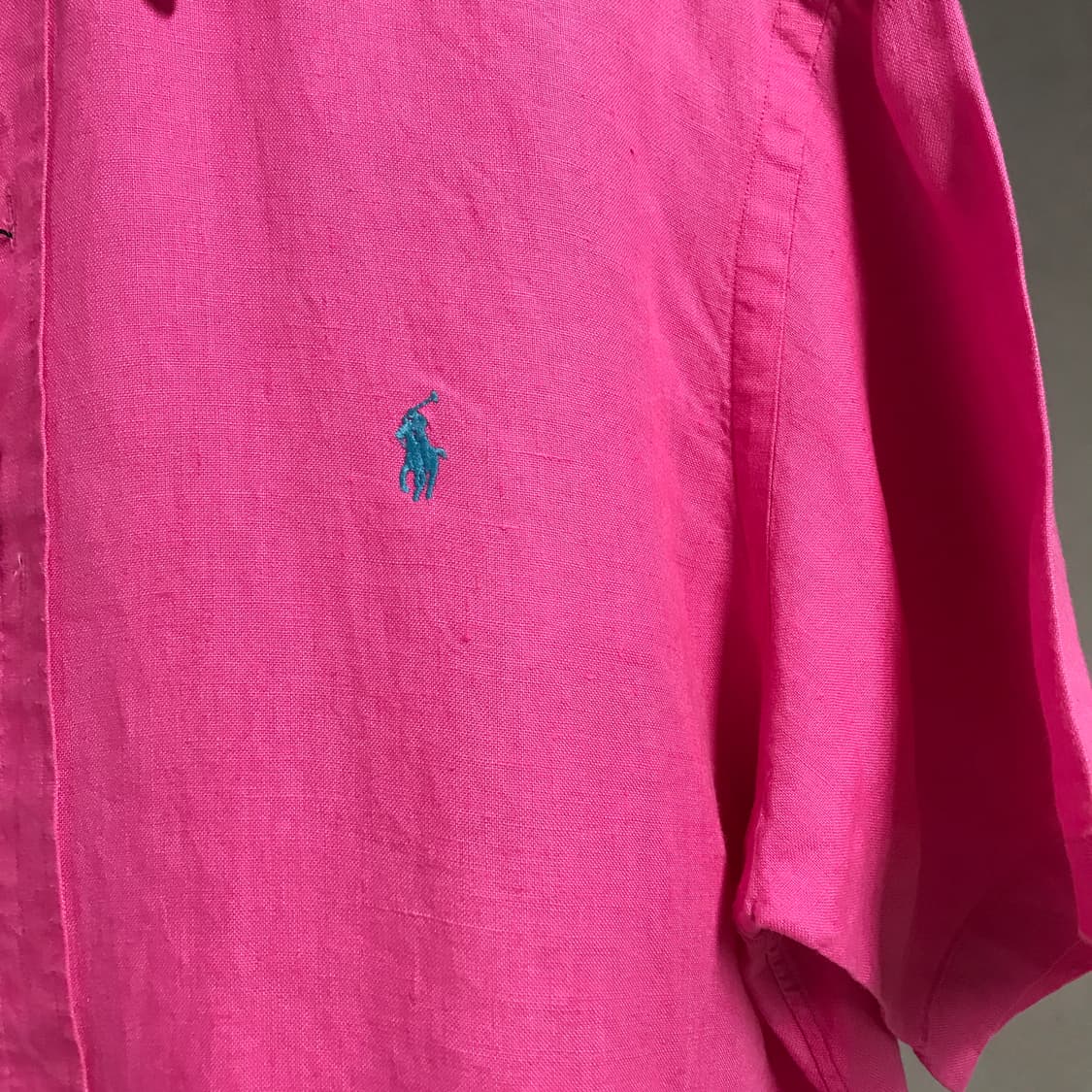 폴로 랄프로렌 린넨 반팔 셔츠 핑크 L 상품이미지4