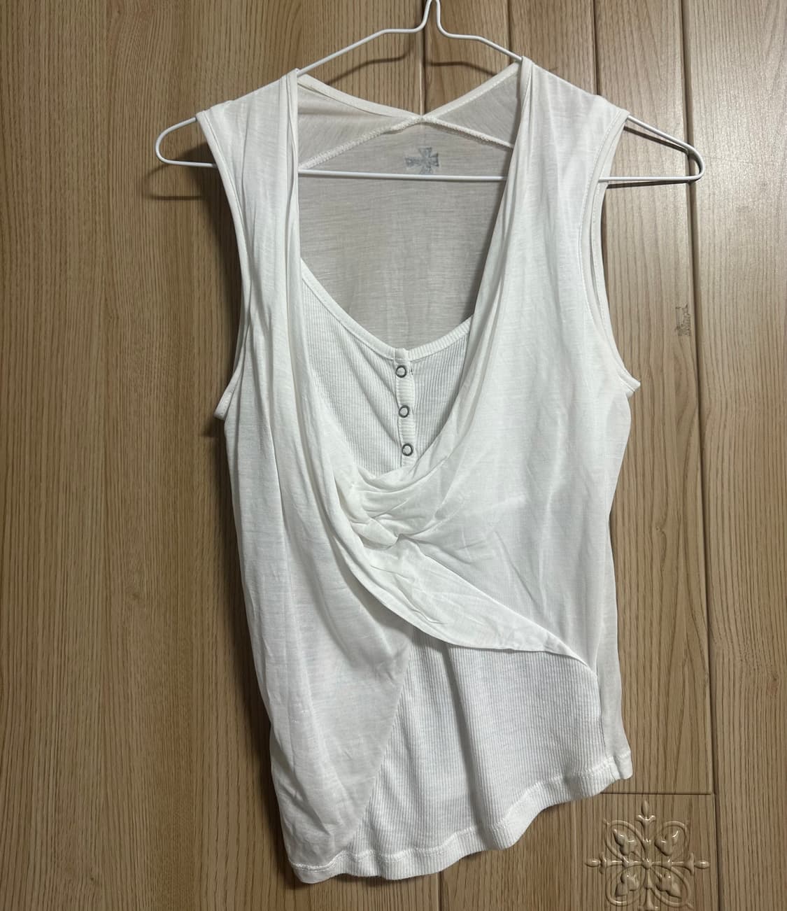 2000 Archives DRAPED HENLEY TANK (WHITE) 상품이미지2