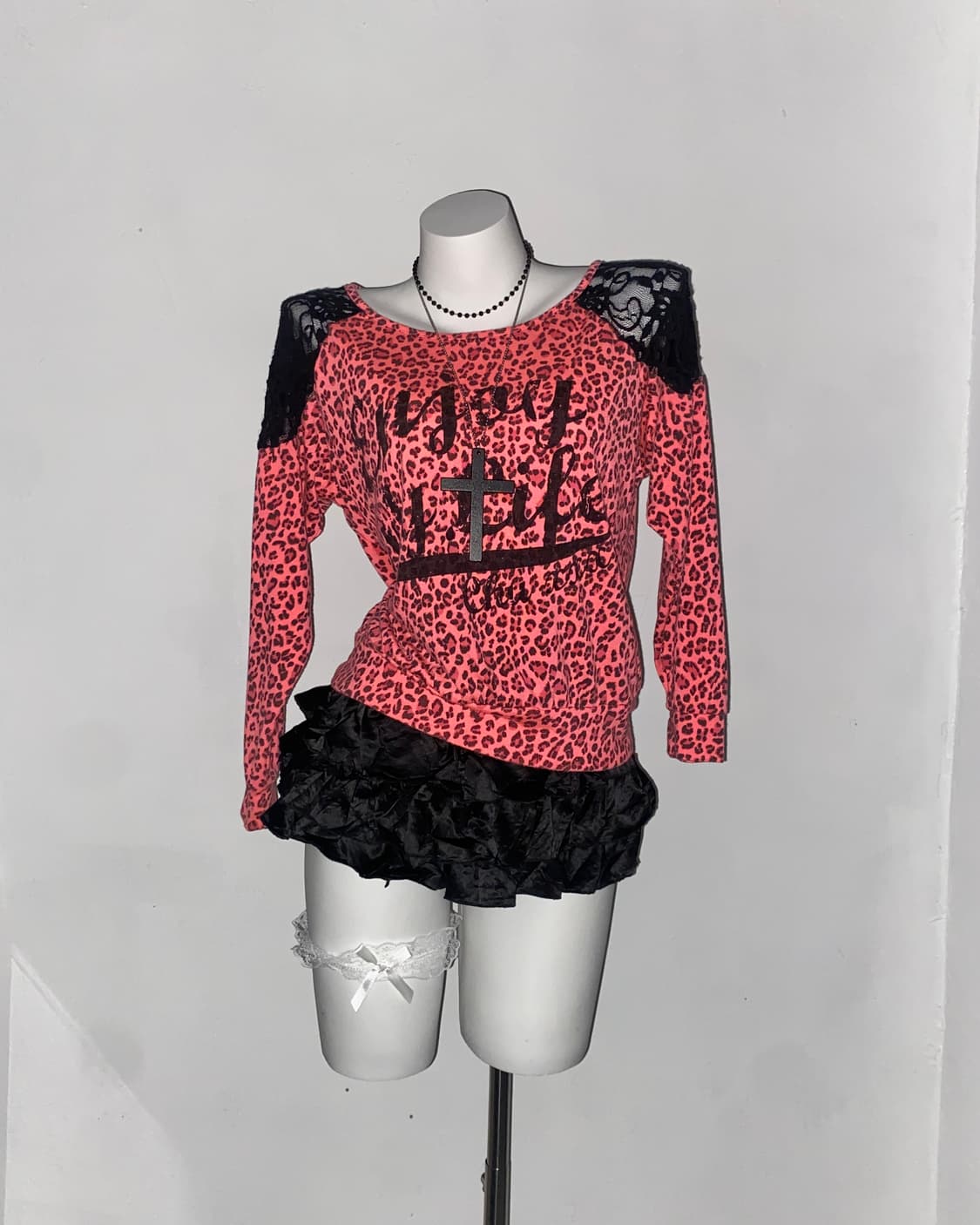 CHU XXX HIME Leopard Lace Top 상품이미지2