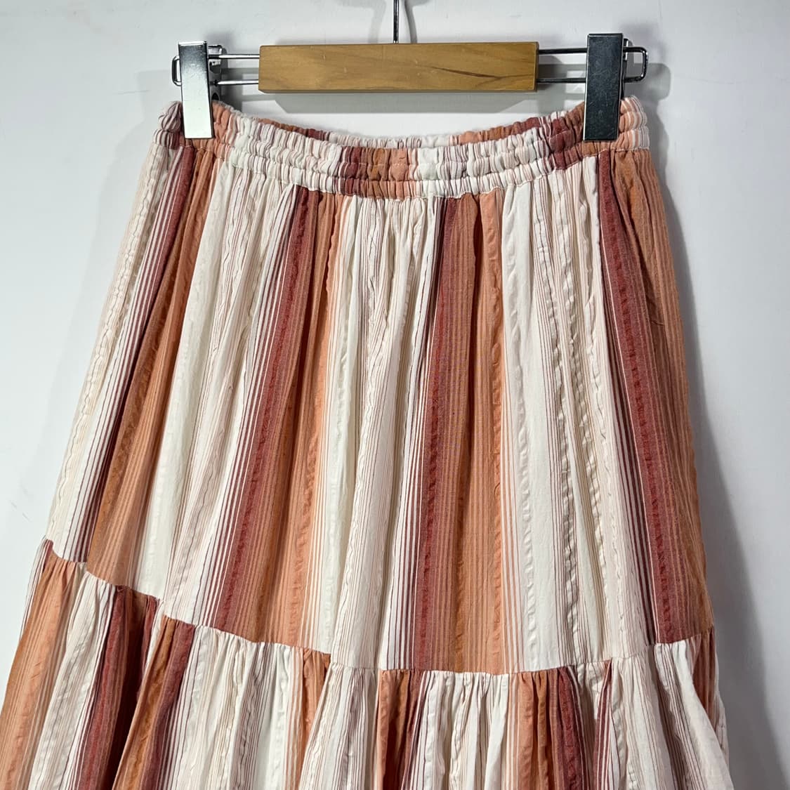 [JPN] 모리걸 스트라이프 패치워크 롱스커트 상품이미지2