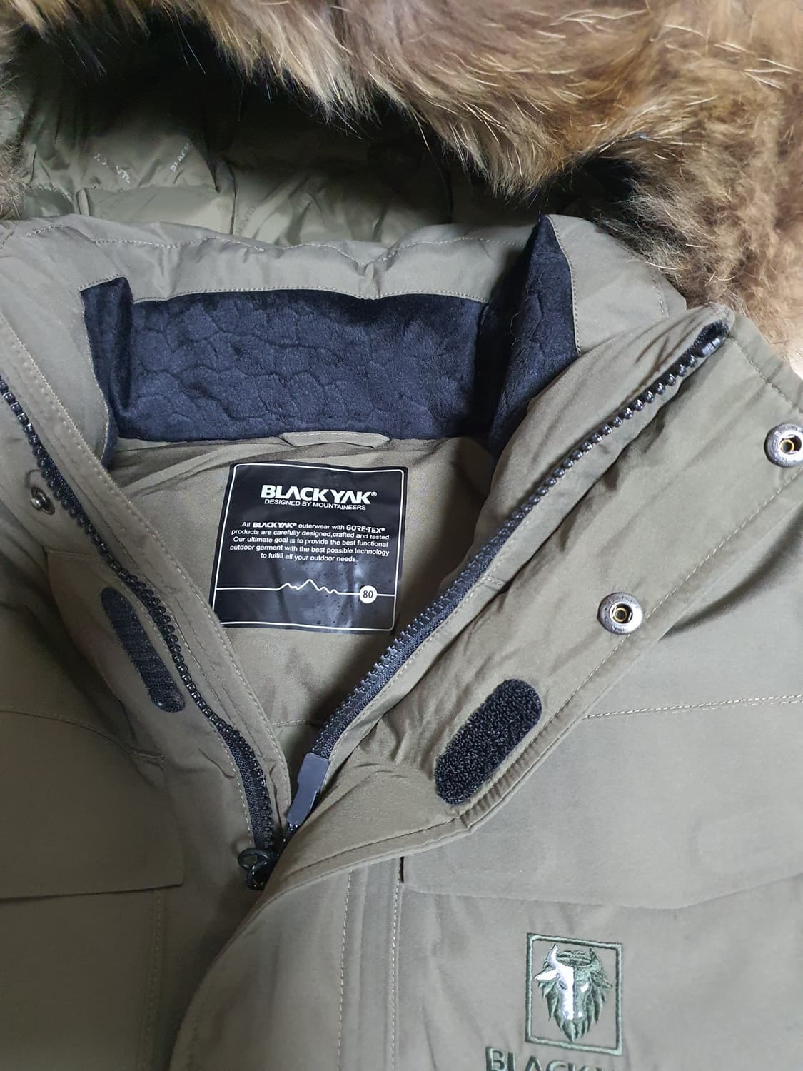 블랙야크 고어텍스 구스다운 패딩.사이즈 80 상품이미지2