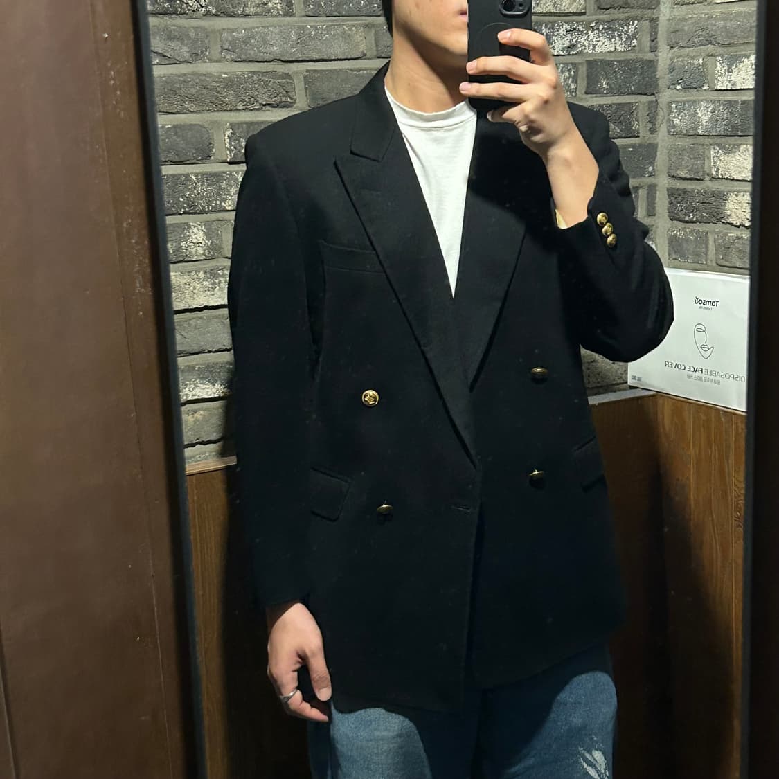 L) 아쿠아스큐텀 울 캐시미어 금장 버튼 블레이저 자켓 상품이미지9