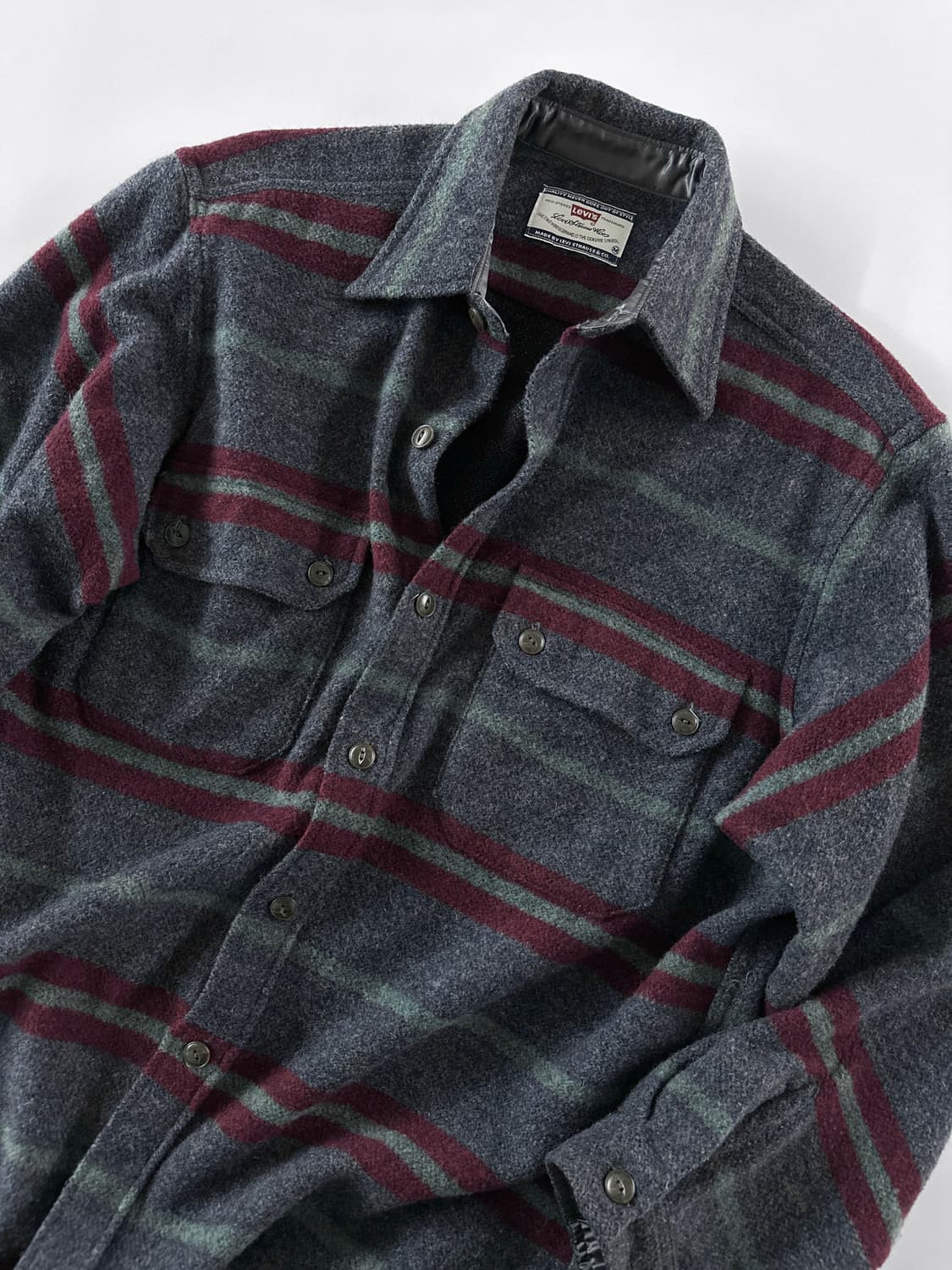 90s 빈티지 리바이스 울 블랜드 스트라이프 셔츠 상품이미지1