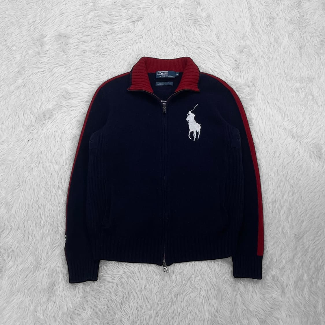 폴로 랄프로렌 빅 포니 Britain 니트 집업 네이비 레드 상품이미지2