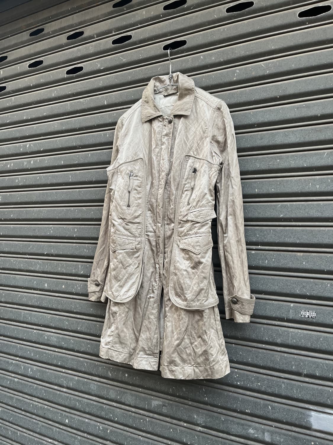 Ermanno Scervino 코튼 나일론 혼방 롱 자켓  상품이미지4