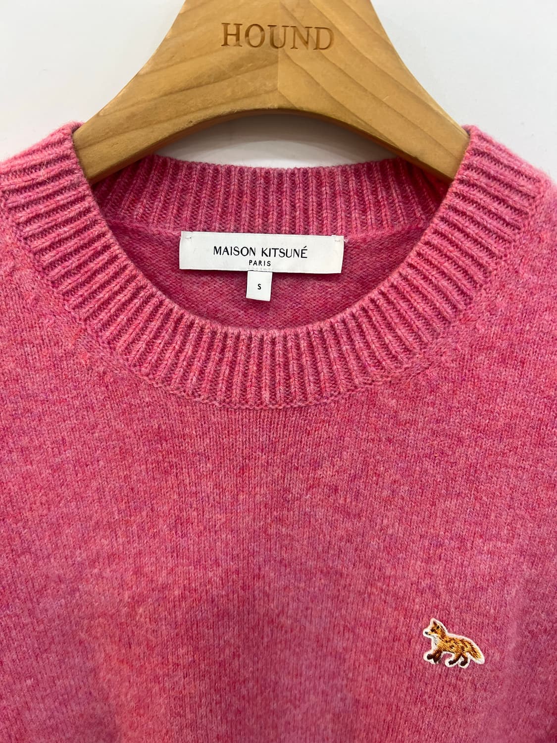 메종키츠네 폭스 패치 핑크 니트  상품이미지3