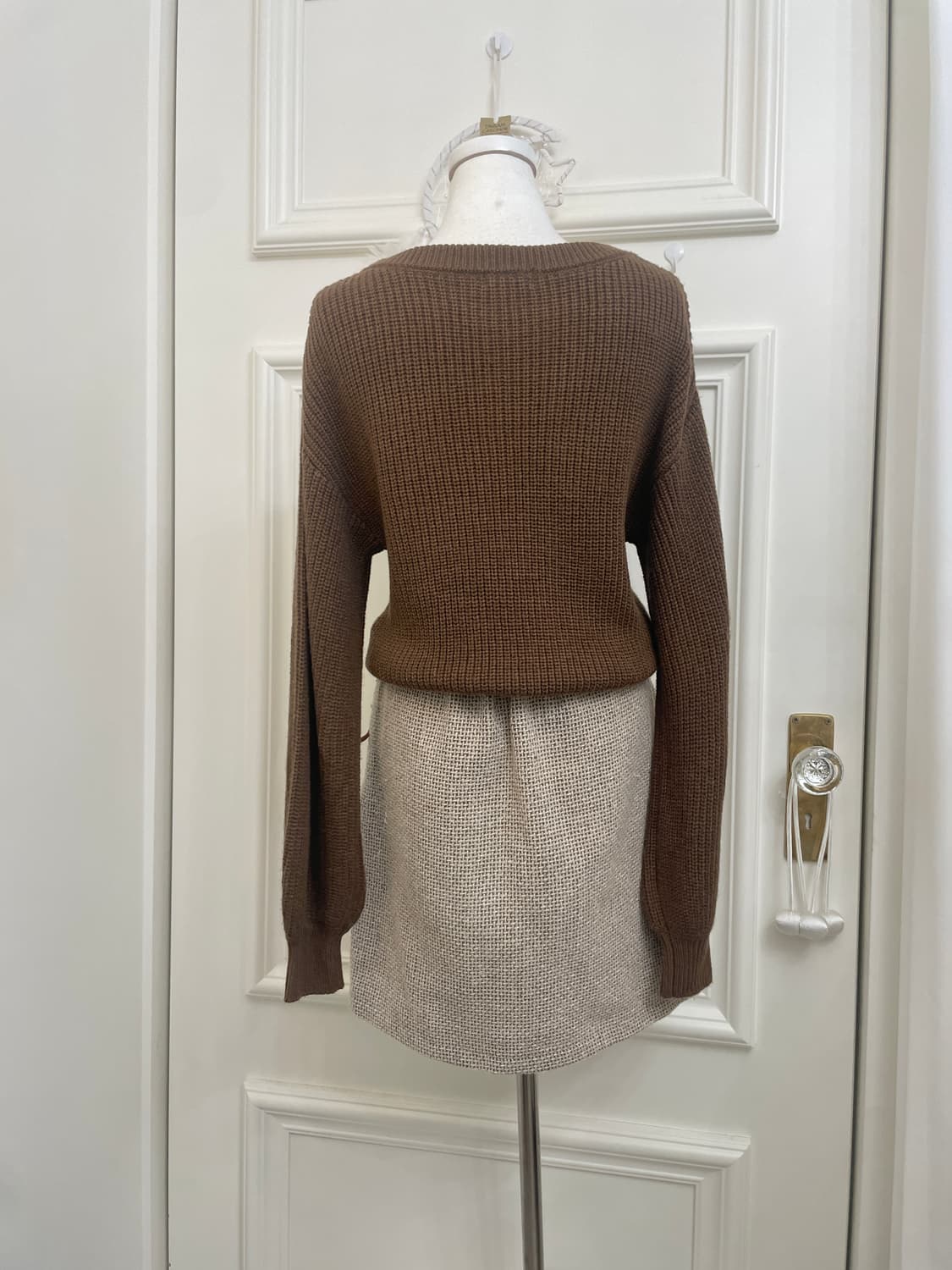 beige fur pocket point midi skirt 상품이미지8