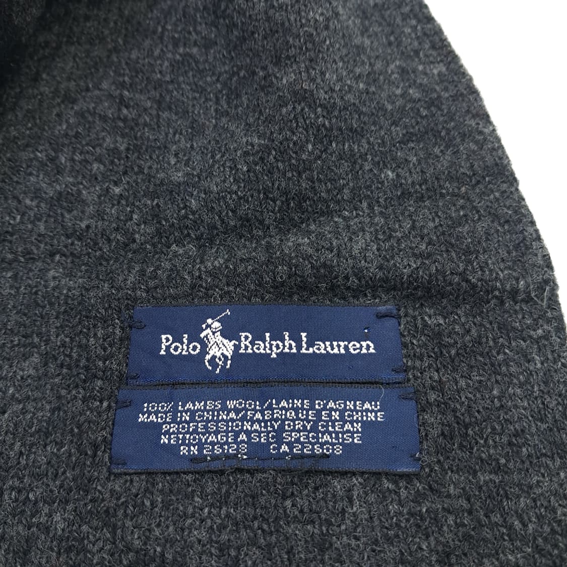 MX304 폴로 랄프로렌 블랙 그레이 투톤 램스울 니트 목도리 머플러 상품이미지6