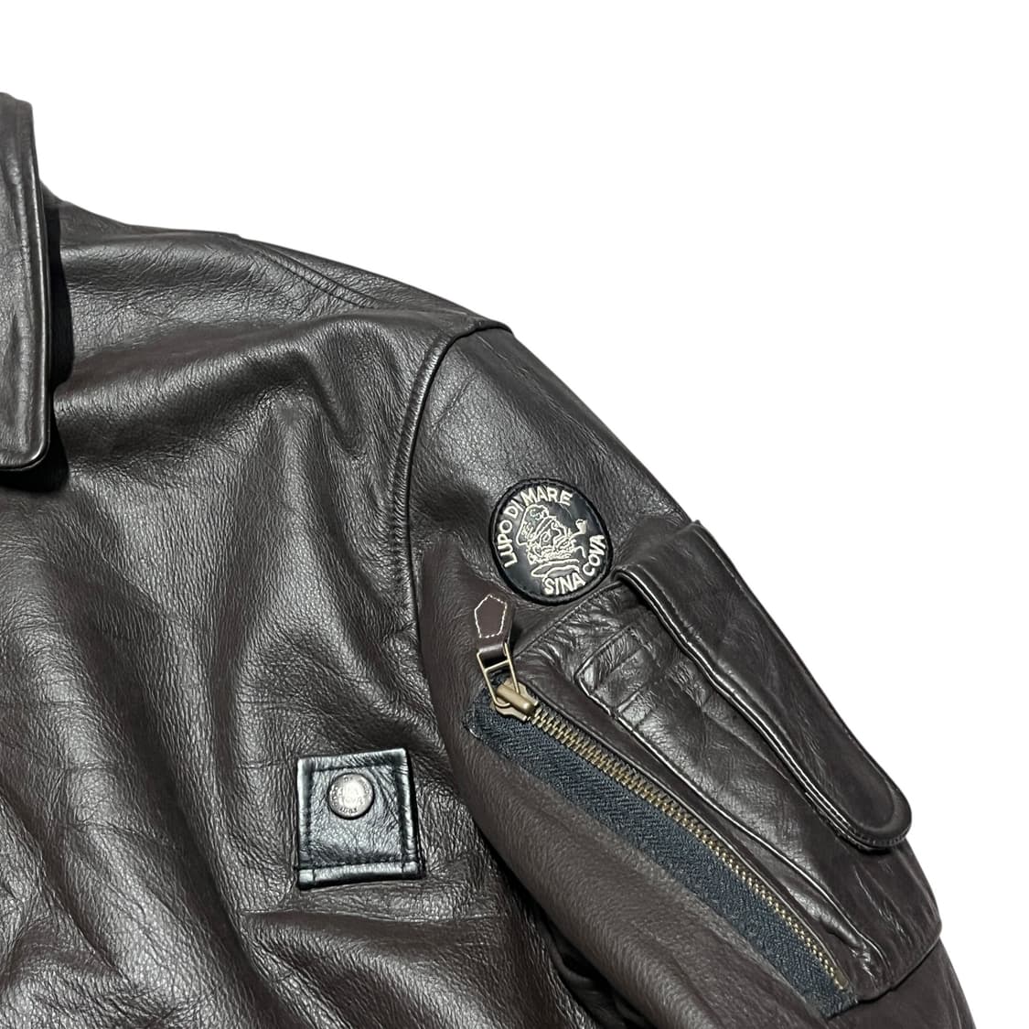 시나 코바 SINA COVA 자수 디테일 소 가죽 봄버 자켓 상품이미지3