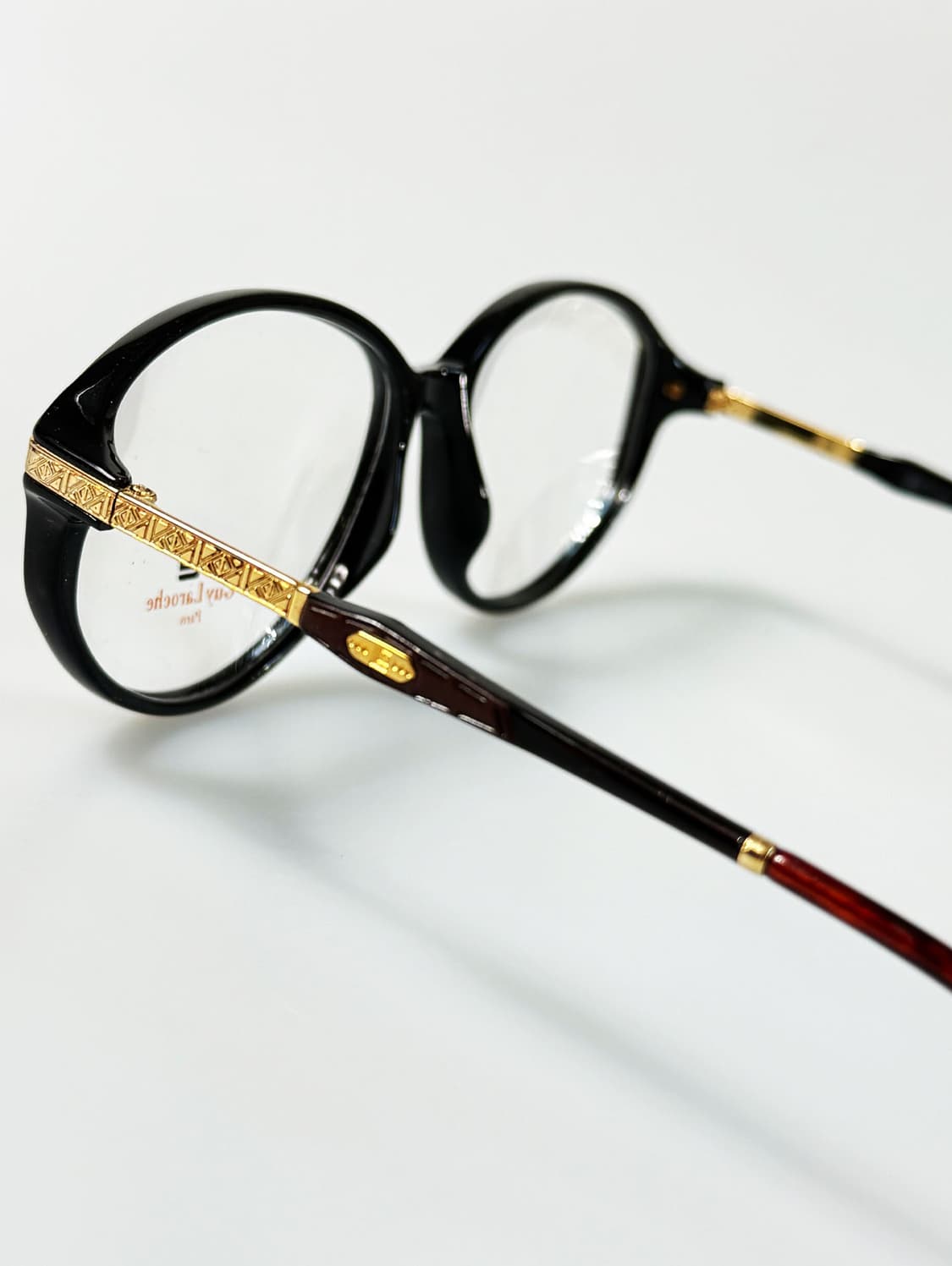 90s GUY LAROCHE PARIS 블랙 뿔테 스퀘어 빈티지 안경 상품이미지3