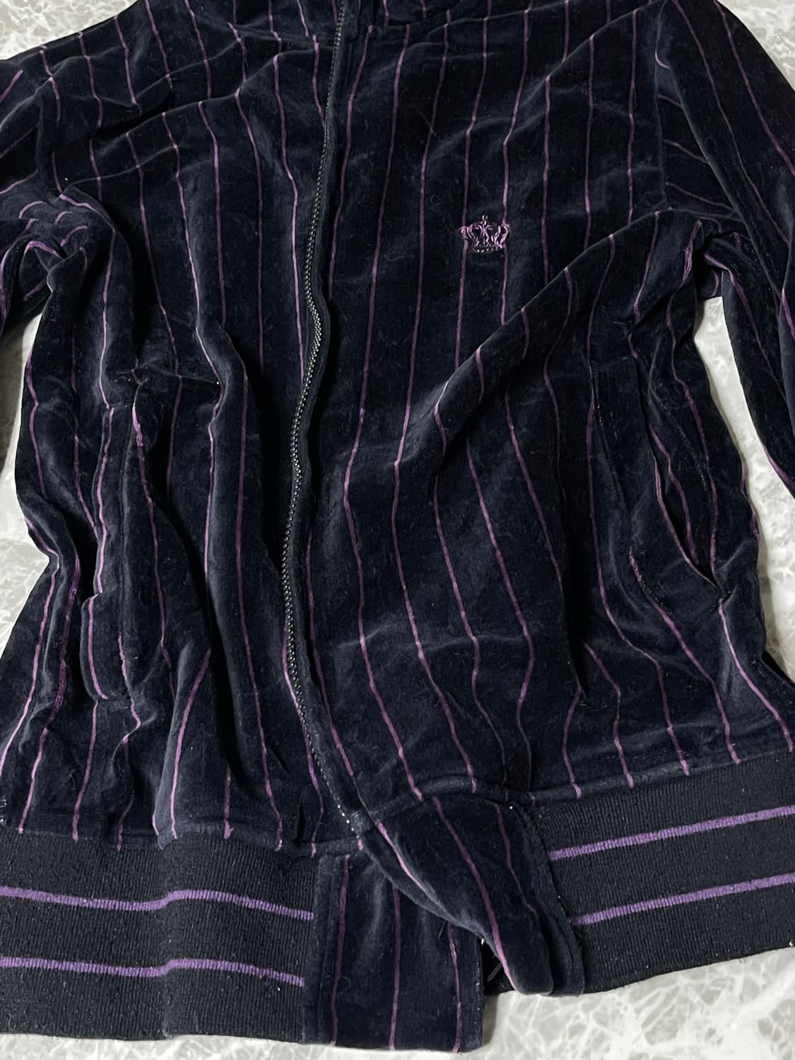 (Unknown)velvet stripe zip up hoody 상품이미지5