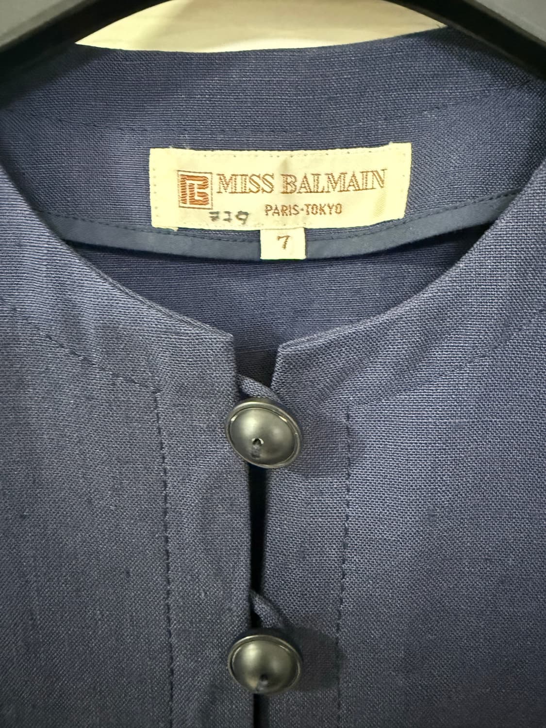 네이비 린넨 반팔 자켓 상품이미지4