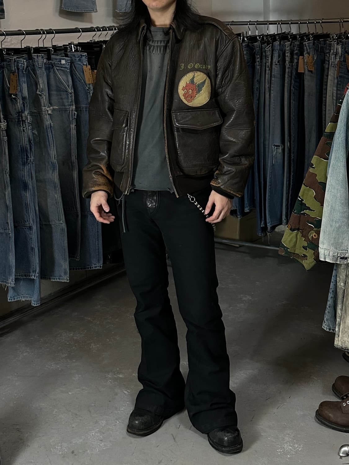 90's OG 빈티지 아비렉스 A2 봄버 자켓 빈티지 레더 자켓 상품이미지10