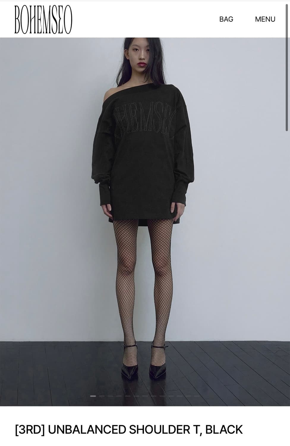 구해요 ) 보헤미안서울 언발란스 숄더 티 블랙 상품이미지1