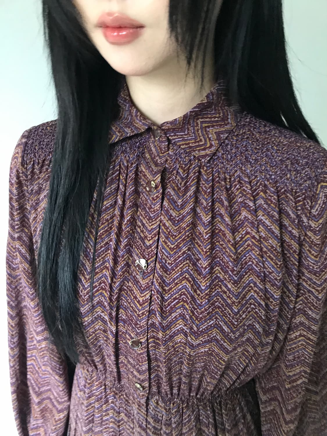 Oriental Pleats Shirts Dress 상품이미지4