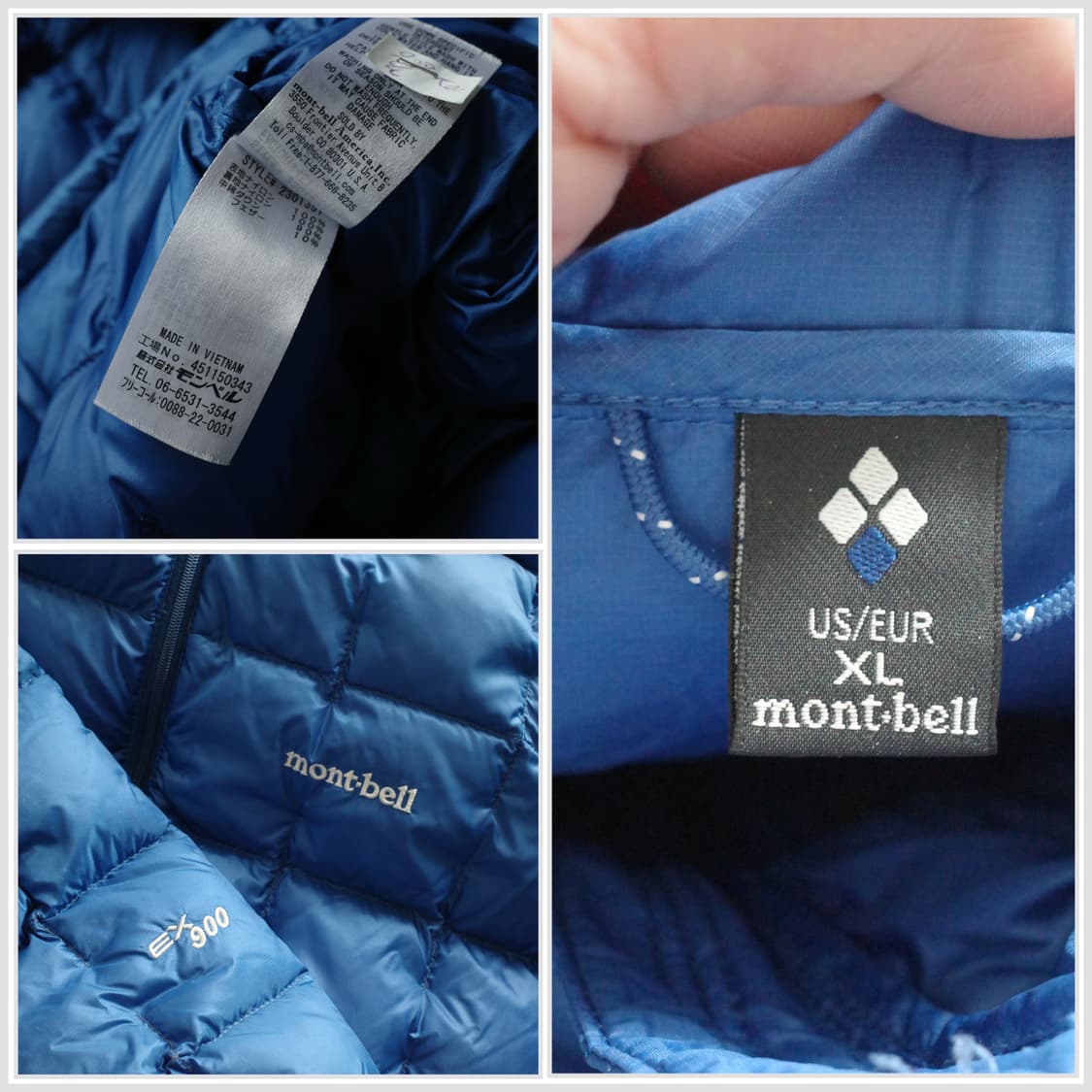 몽벨 EX900 경량 다운 아노락 블루 XL 상품이미지4