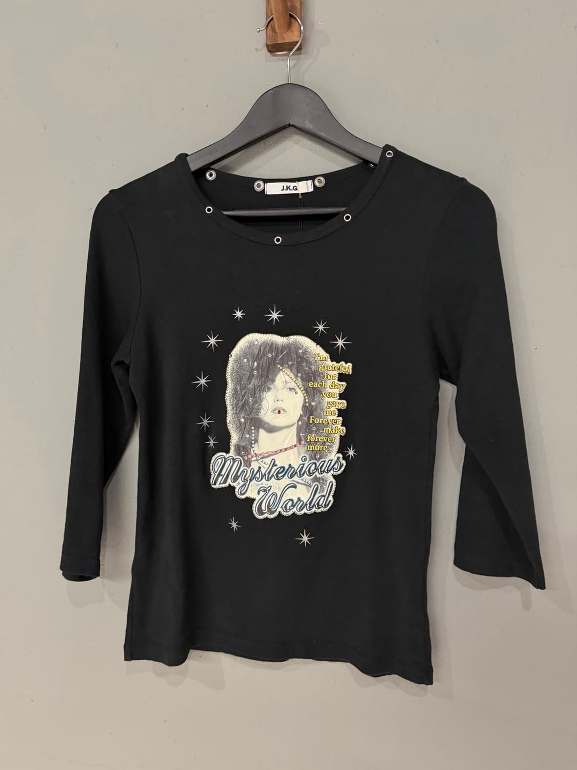 girl printing eyelet hole point top 상품이미지5