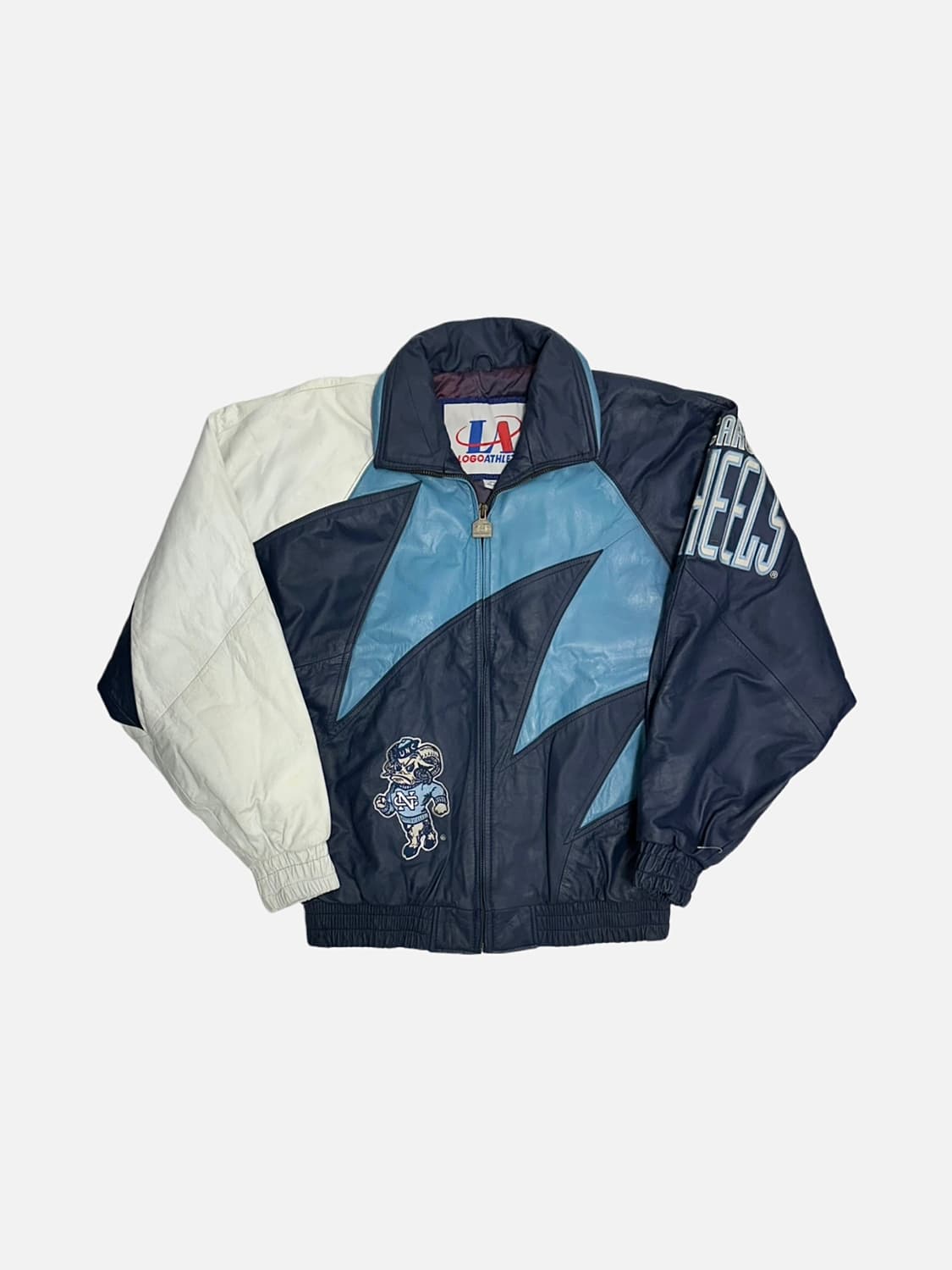 Logo Athletic 90s shark tooth 가죽 바시티자켓 상품이미지1