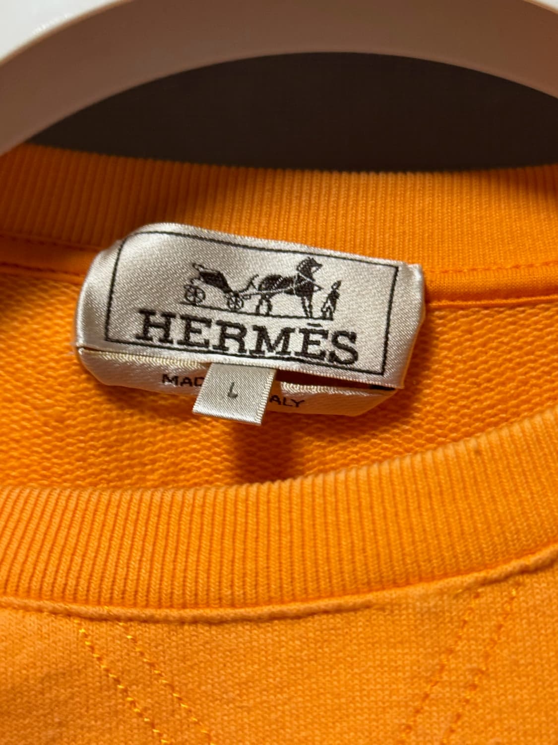 에르메스 그래픽 프린트 크루 넥 풀오버 맨투맨 옐로우 L  상품이미지4