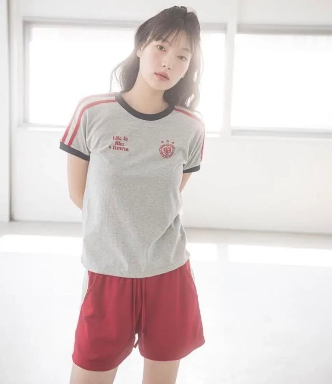 (새상품 일괄)해비즘 llf그레이 티셔츠/ 로긴앤로지 하트 티셔츠 상품이미지2