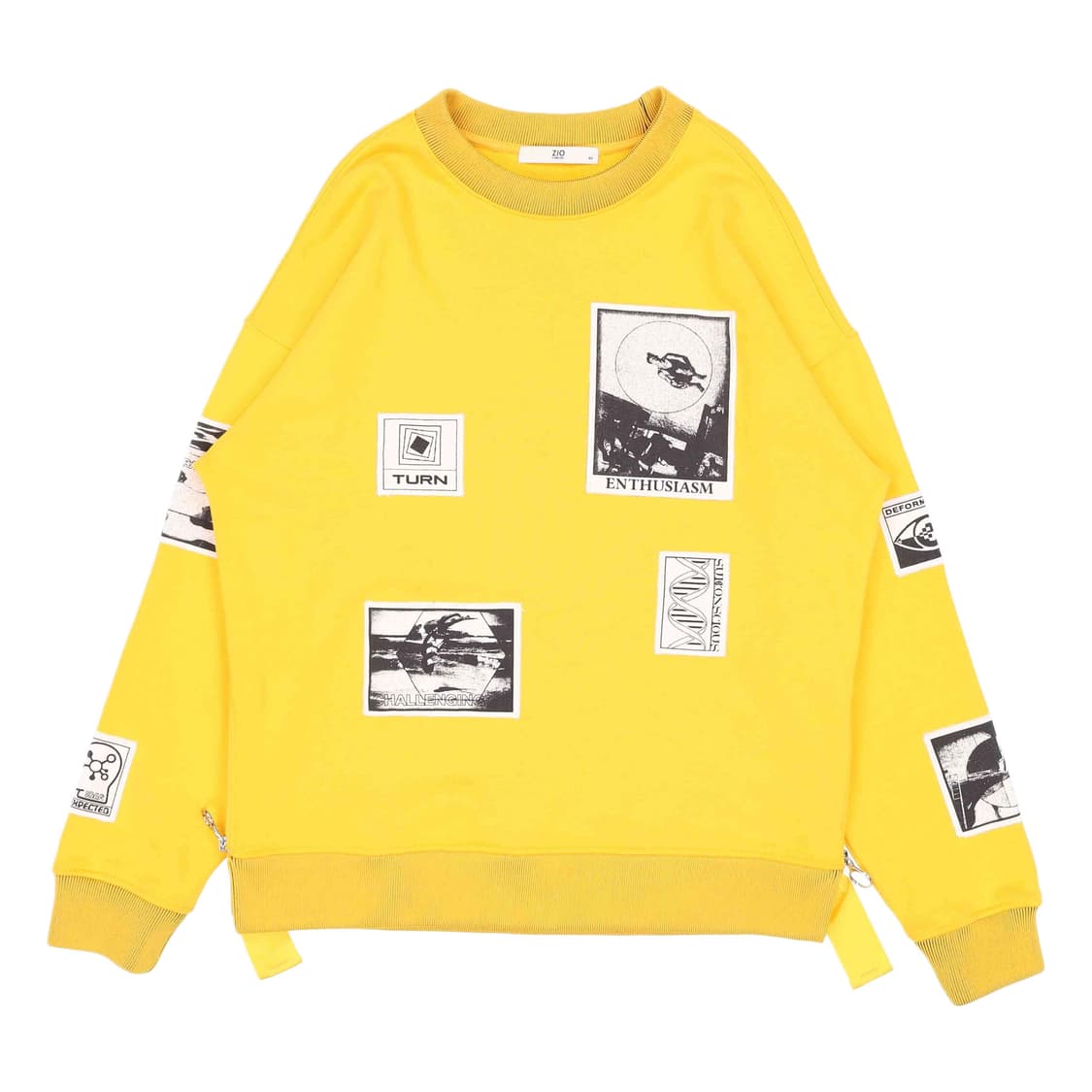 [95] 지오송지오 사이드지퍼 패치 긴팔 맨투맨 티셔츠 N6884 상품이미지1